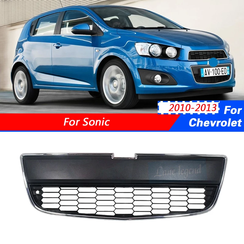 

Lower Front Bumper Grille Car Front Bumper Grille Grill For Chevrolet Sonic 2010-2013 with Chrome Surround Molding Radiator