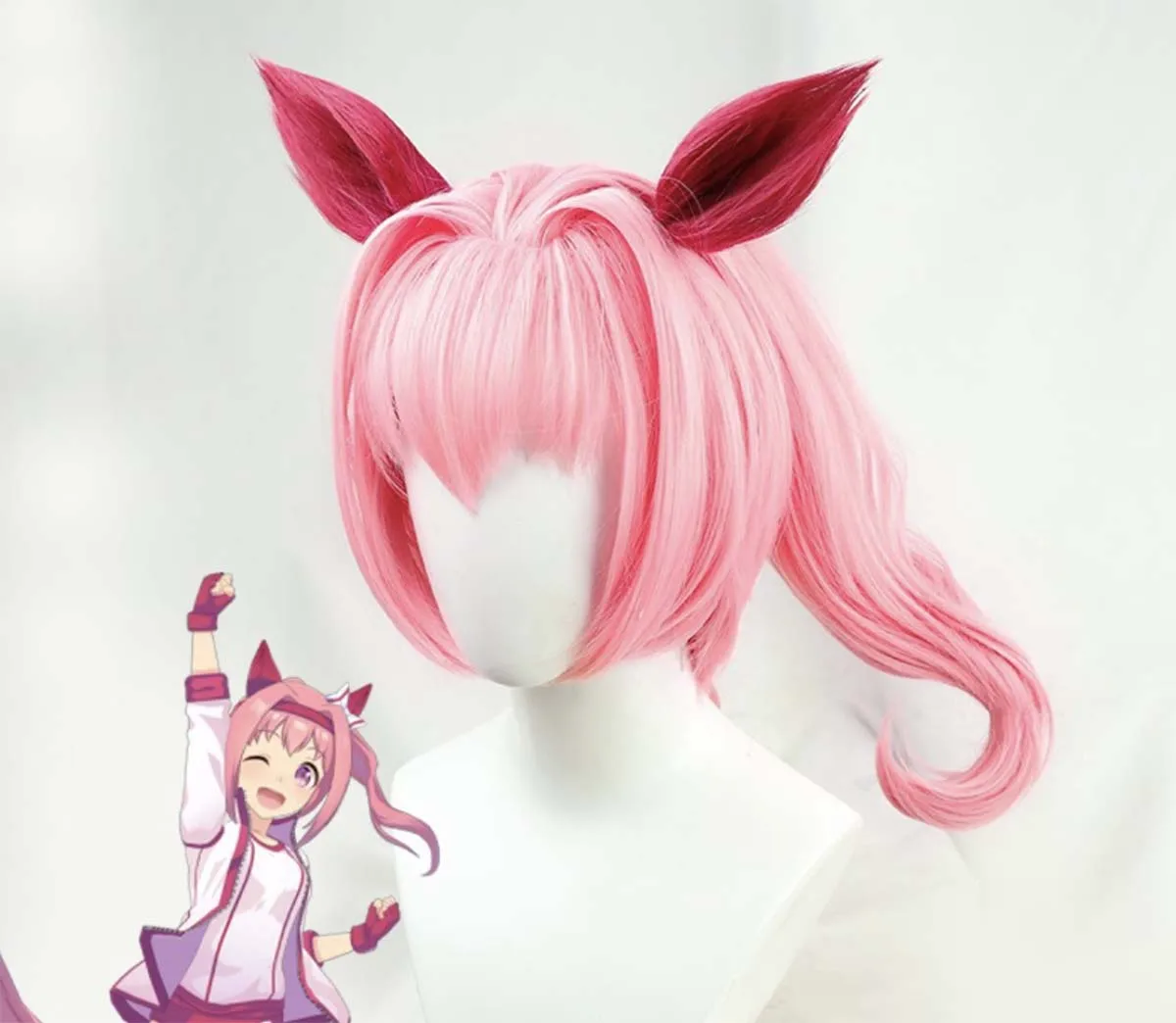 حفلة الهالوين الجميلة ديربي هارو أورارا شعر مستعار وردي مع آذان