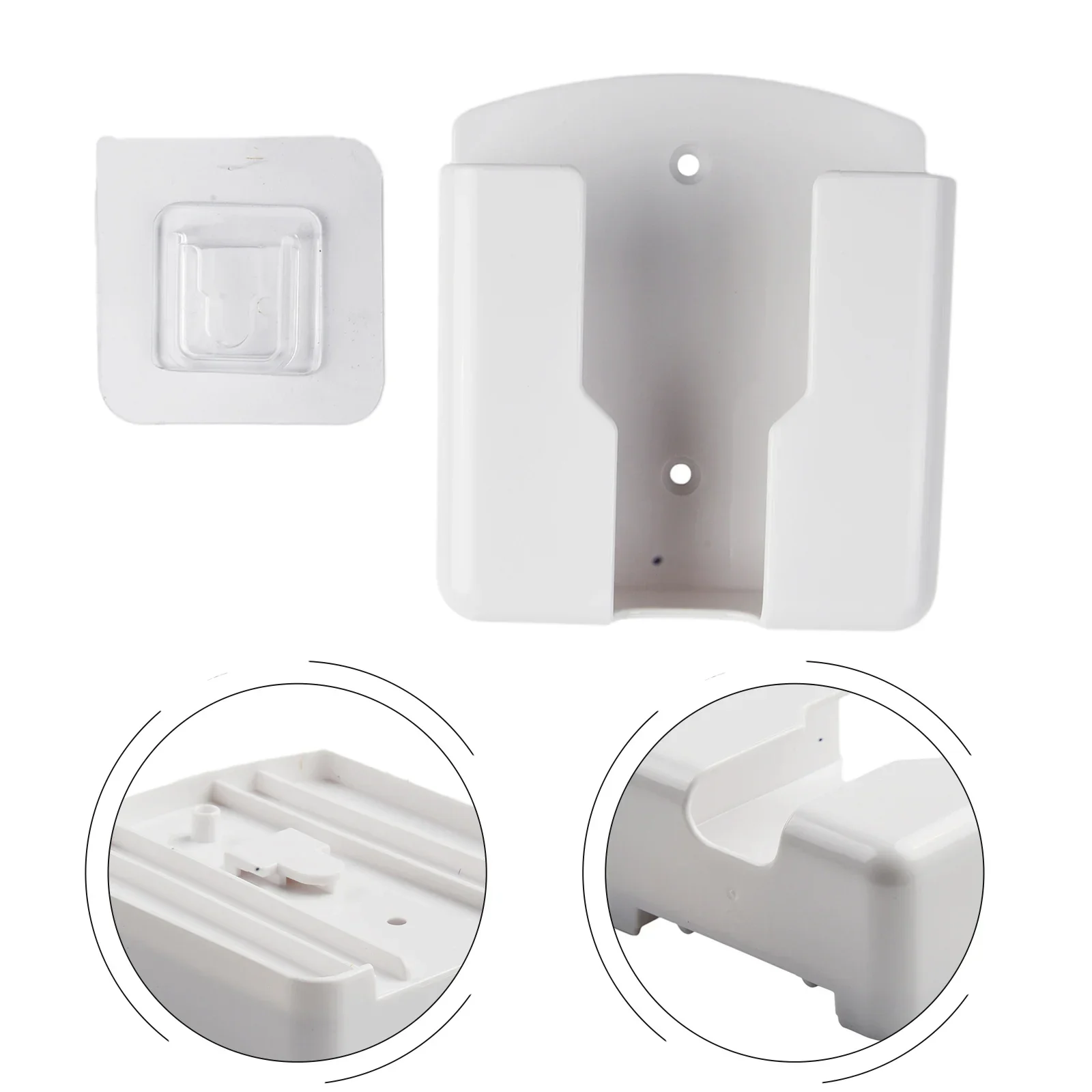 White Air Conditioner Mobile Phone Plug Hold Remote Control Wall Shelf Mounted Punch-Socket Holder Shelf Mount Box Storage