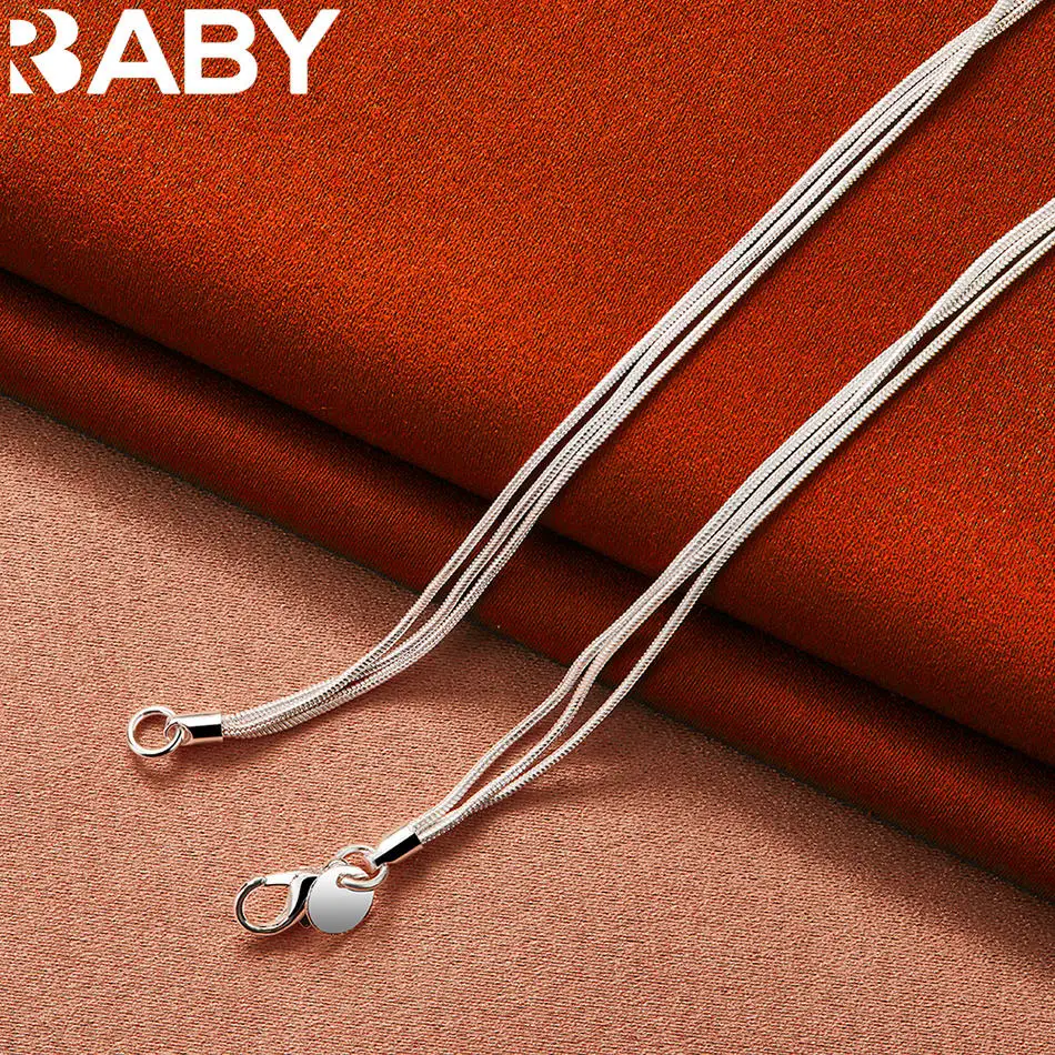 

URBABY 925 Sterling Silver 45cm Three Balls Necklace For Women Charm Trend Birthday Gifts Fashion Party Fine Jewelry