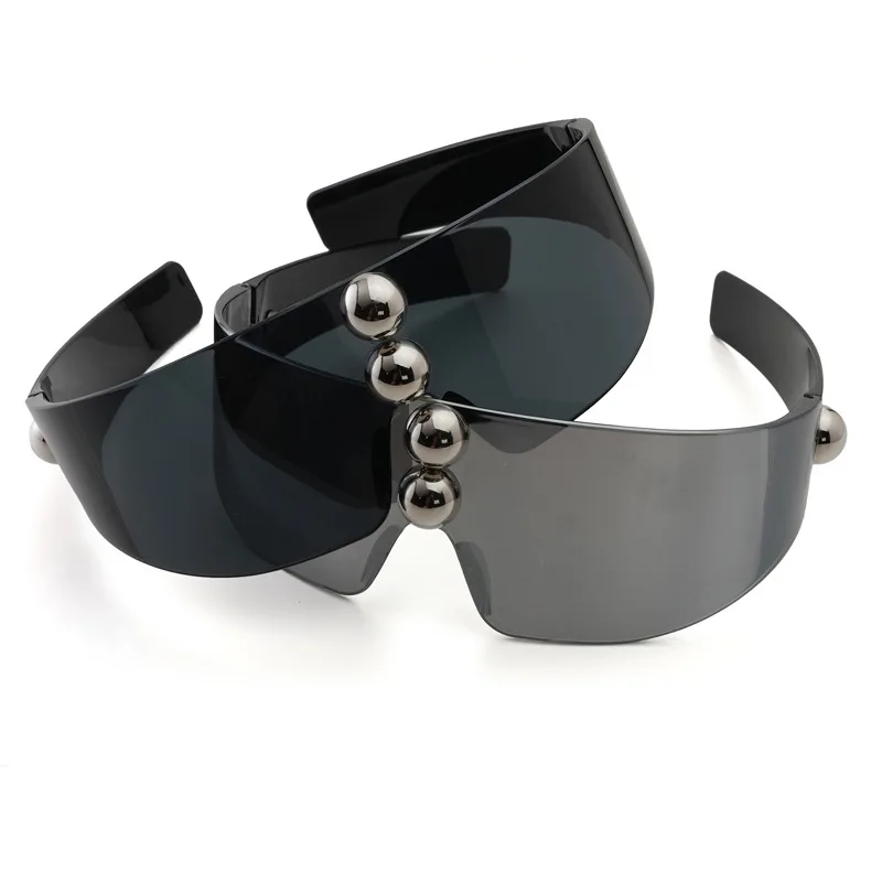 

New 2025 Fashionable Connected Round Rivet Technology Punk Sunglasses Party Expert DIY Trendy Personalized Sun Shade Eyewears