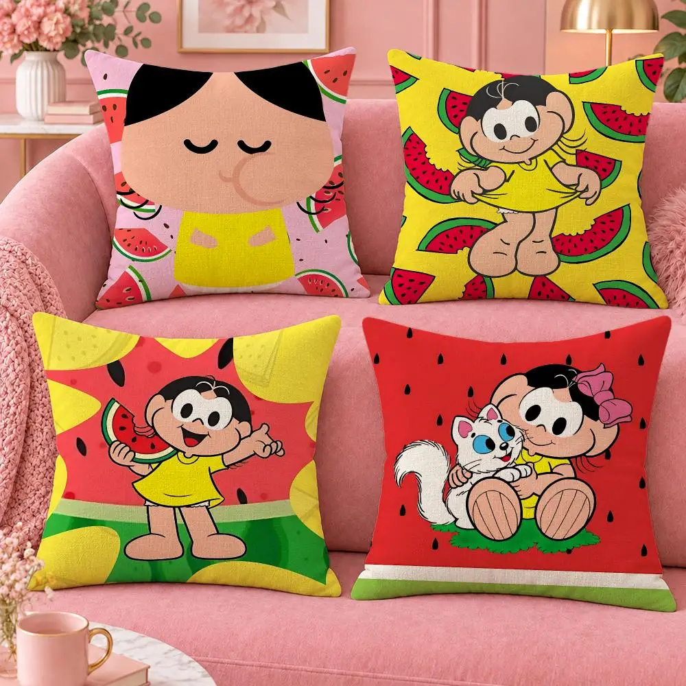 Comic Monica and Friends Magali Cushion Cover Cute Cartoon Throw Pillow Cover Soft Plush Cushion Cover Sofa Bedroom Home Decor