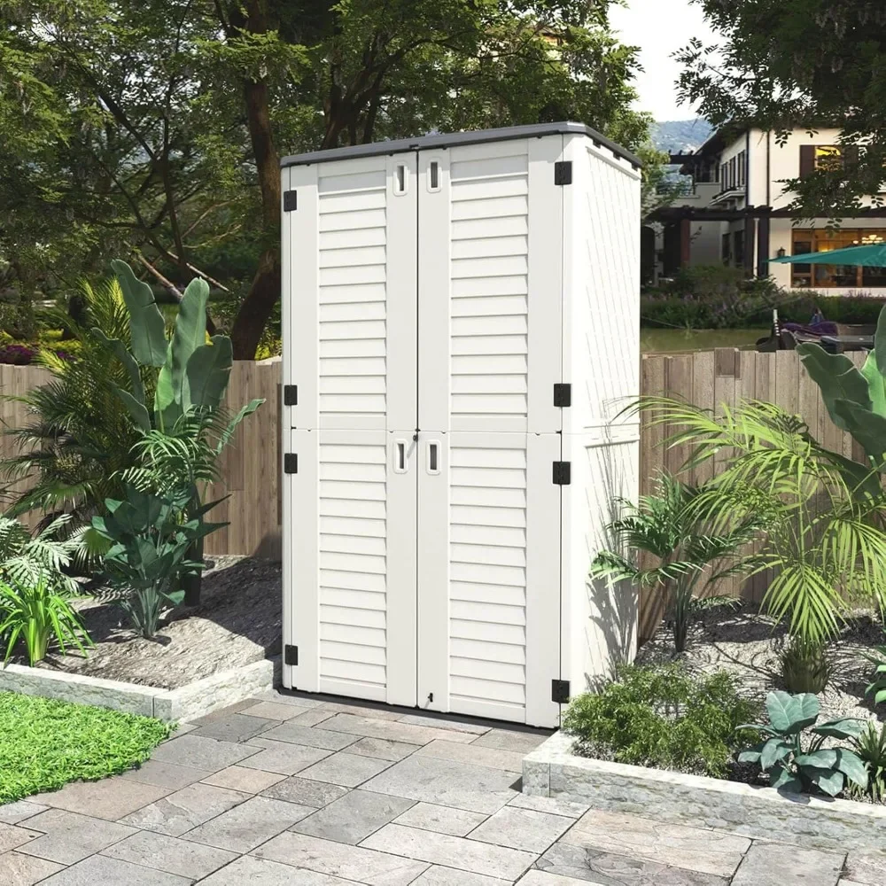 Storage Shed Weather Resistance, Multi-Purpose Outdoor Storage Cabinet Waterproof, Outdoor Storage Cabinet for Garbage Cans