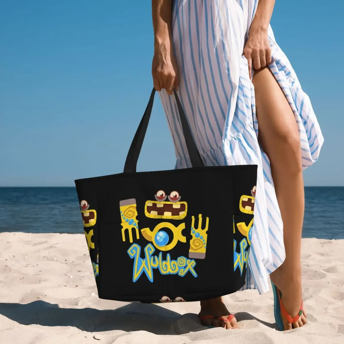Wubbox My Singing Monsters Beach Tote Bag Sport Gym Yoga Duffle Large Tote Bag Women Travel Bag Fitness bag