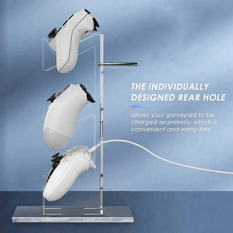 Universal 3 ชั้น Controller ผู้ถือและหูฟังผู้ถืออุปกรณ์เสริมเกมสําหรับ PS5 PS4 ผู้ถือโปร่งใส