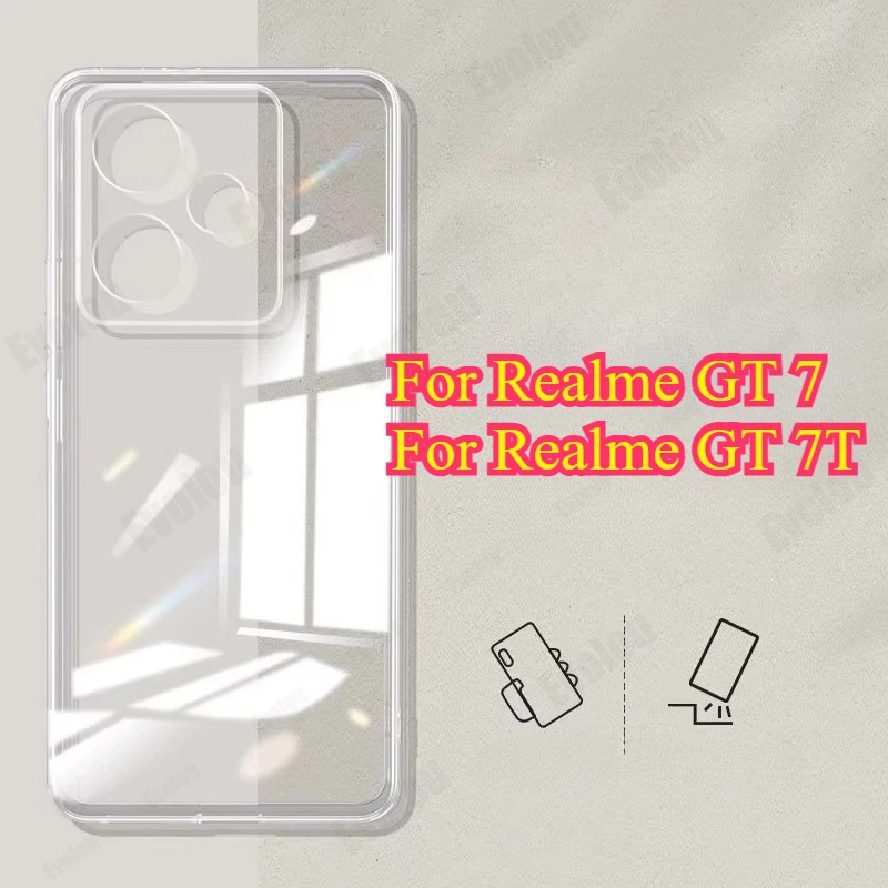 Ultra Thin Clear Soft TPU Phone Cases For OPPO Realme GT 7 7T Transparent Soft Silicone Cover For OPPO Realme GT 8 Pro