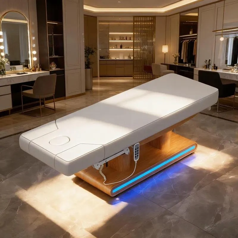 for Intelligent Electric Adjustable Beauty  Bed Wooden Base Massage Table  Hotel
