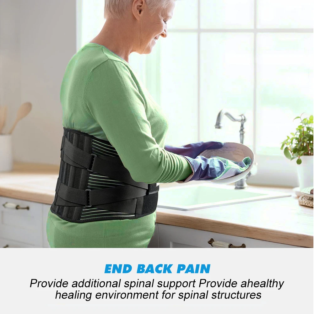 Adjustable Back Brace for Lower Back Pain Relief with 3D Lumbar Pad,6X Lumbar Support Belt for Men Women Herniated Disc,Sciatica