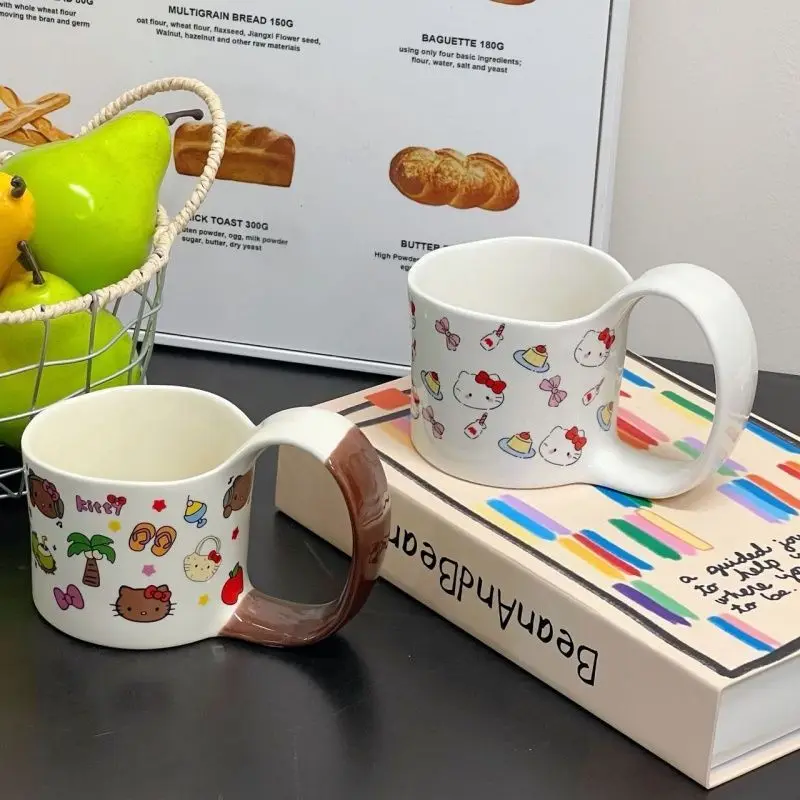 แก้วน้ำเซรามิกน้ำหนักเบา ลายการ์ตูนซานริโอ้ คิตตี้ เมโลดี้ ดีไซน์สวยงาม เหมาะสำหรับใช้ในบ้าน สำนักงาน หรือดื่มน้ำตอนเช้า