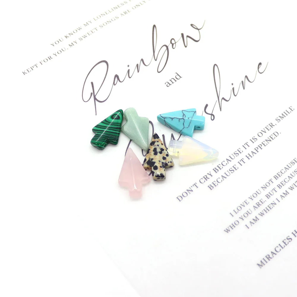 

12x20mm Arrow Shaped Natural Stone Malachite Damation Jasper Pendant Accessories Suitable for DIY Making Necklace Jewelry Gift