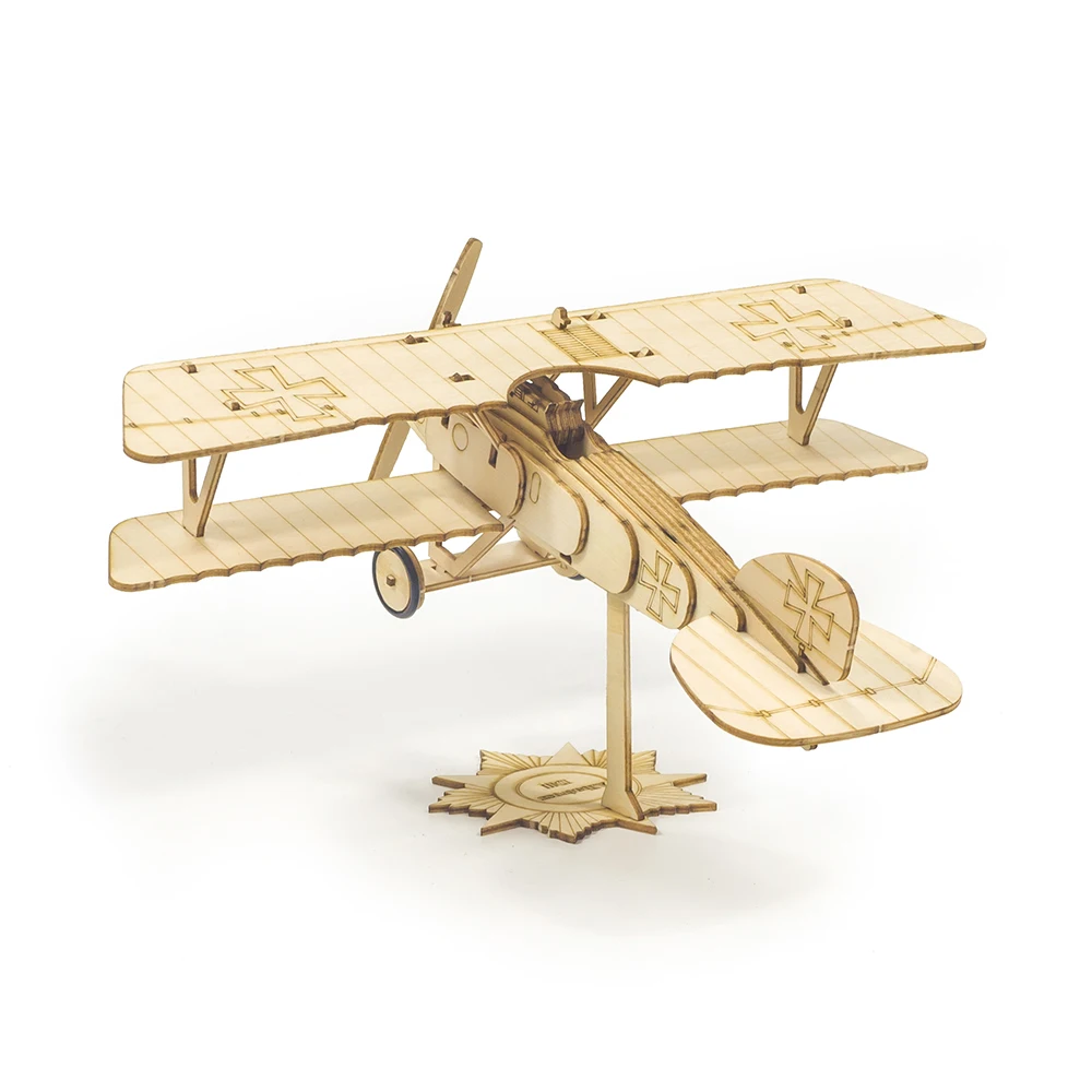 DW Hobby 1:48 Albatros D.III Static Wooden Aircraft Model Kit Biplane DIY Assembly Display Plane Collection Gift Non-RC