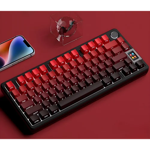 Imagen 2 del producto Nuevas teclas para teclado mecánico para juegos 60/64/84/98/108, interruptor MX, 135 teclas, OEM, PBT, grabado lateral, Color degradado rojo y negro