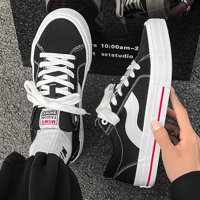 

Retro Canvas Skate Shoes Spring 2024 Unisex Casual Korean Style Flat Head Rubber Sole Wool Cashmere Blend Upgraded Version