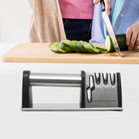 Knife Sharpeners, 4-Stage Scissors Sharpening Tools, Professional Chef's Kitchen Knife Accessories to Repair Grind Polish Blade