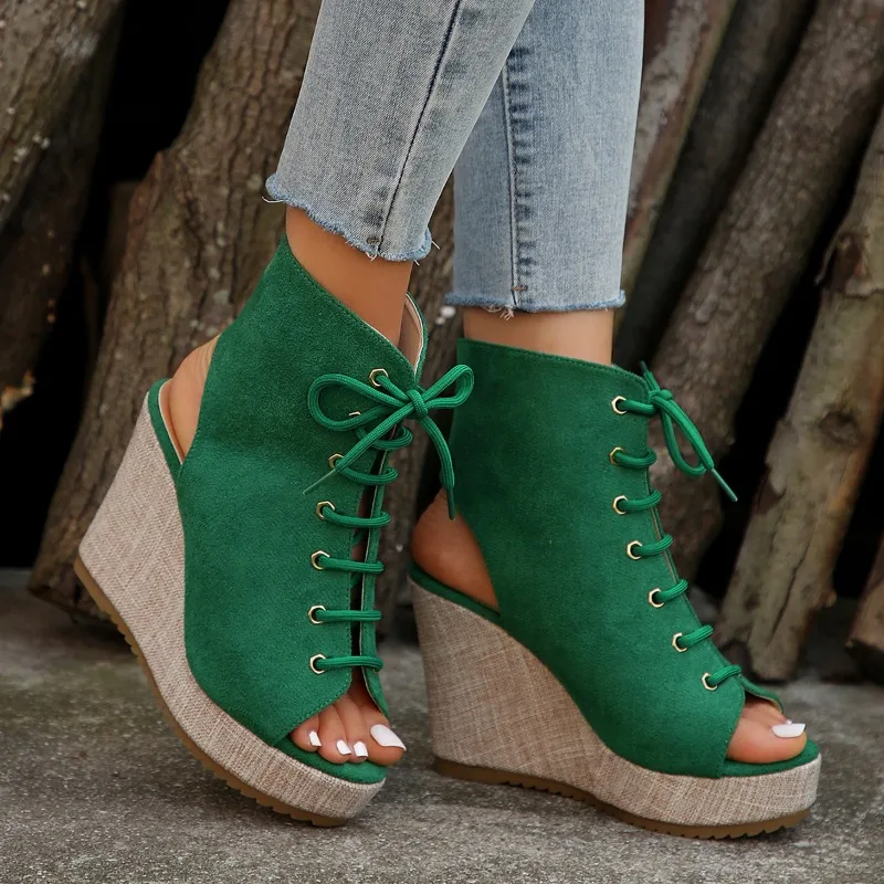 

2025 Hot selling Women's Large Size Platform Heel Sandals Spring Summer New Style High Heel Platform Sandals Shoes