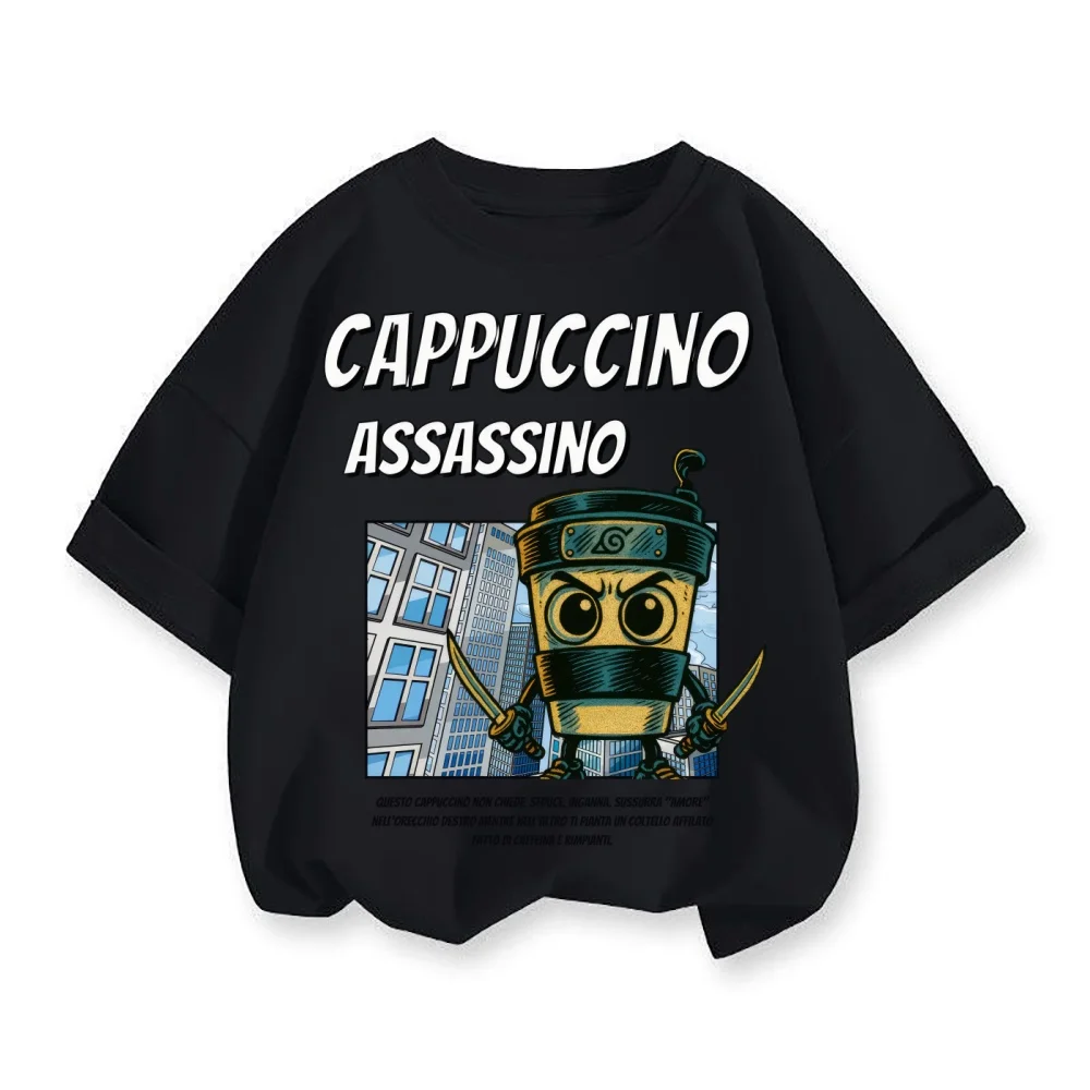 

Summer New Italian Brainrot Tung Tung Tung Sahur Funny Meme Cotton Children T-shirt Short Sleeve Tees Casual Kids/Adult Tops