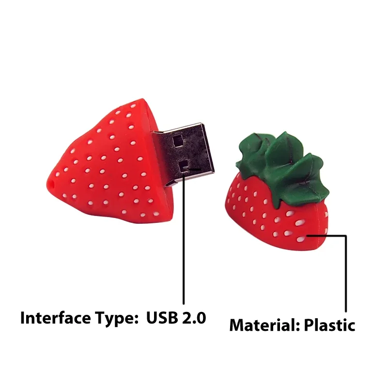 Fruit USB Flash Drive Cartoon vegetable Pen Drive Strawberry Watermelon Memory Stick Creative Gift Pendrive 64GB32GB16GB8GB4GB