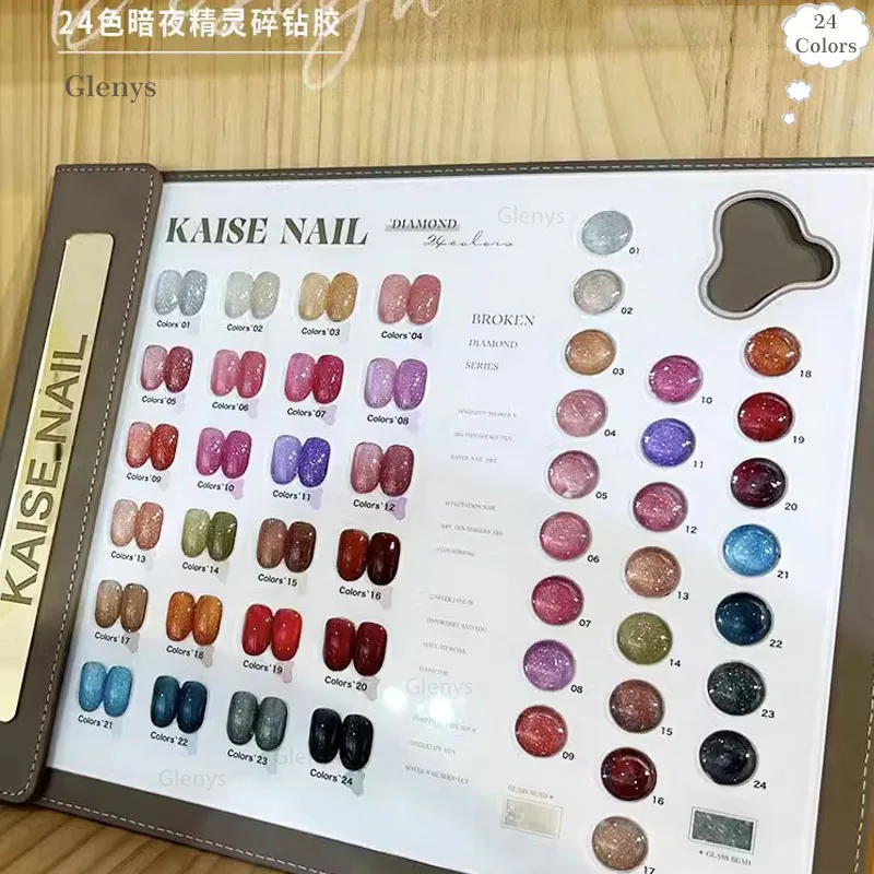 Glenys 24 couleurs vernis à ongles gel net rouge populaire semi permanent gel d'immersion couleur carte UV LED salon de manucure art vernis ensemble