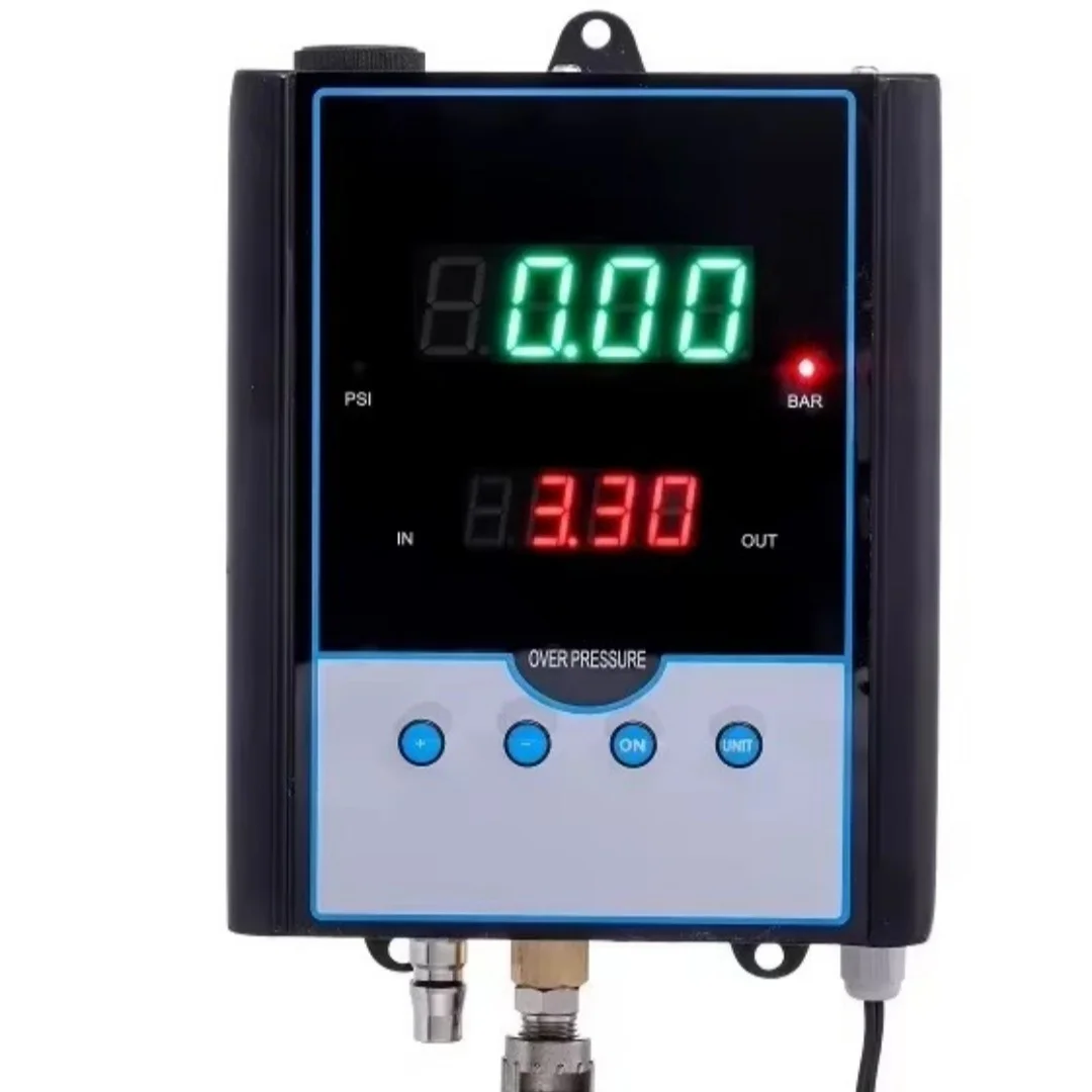 Fully automatic tire inflator preset pressure automatic inflation gauge tire pressure gauge digital display