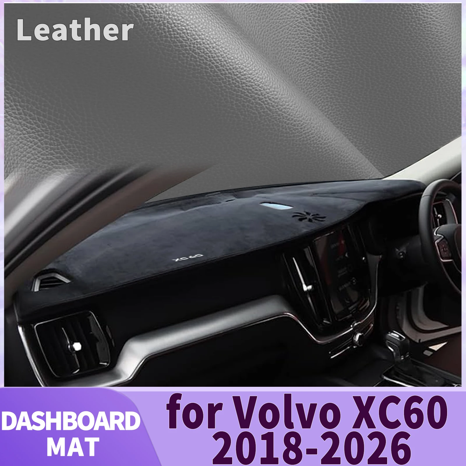 

fit for Volvo XC60 2026 2025-2018 Car Accessories Dashmat Dashboard Cover Pad DashMat Sunshade Protective Carpet Leather