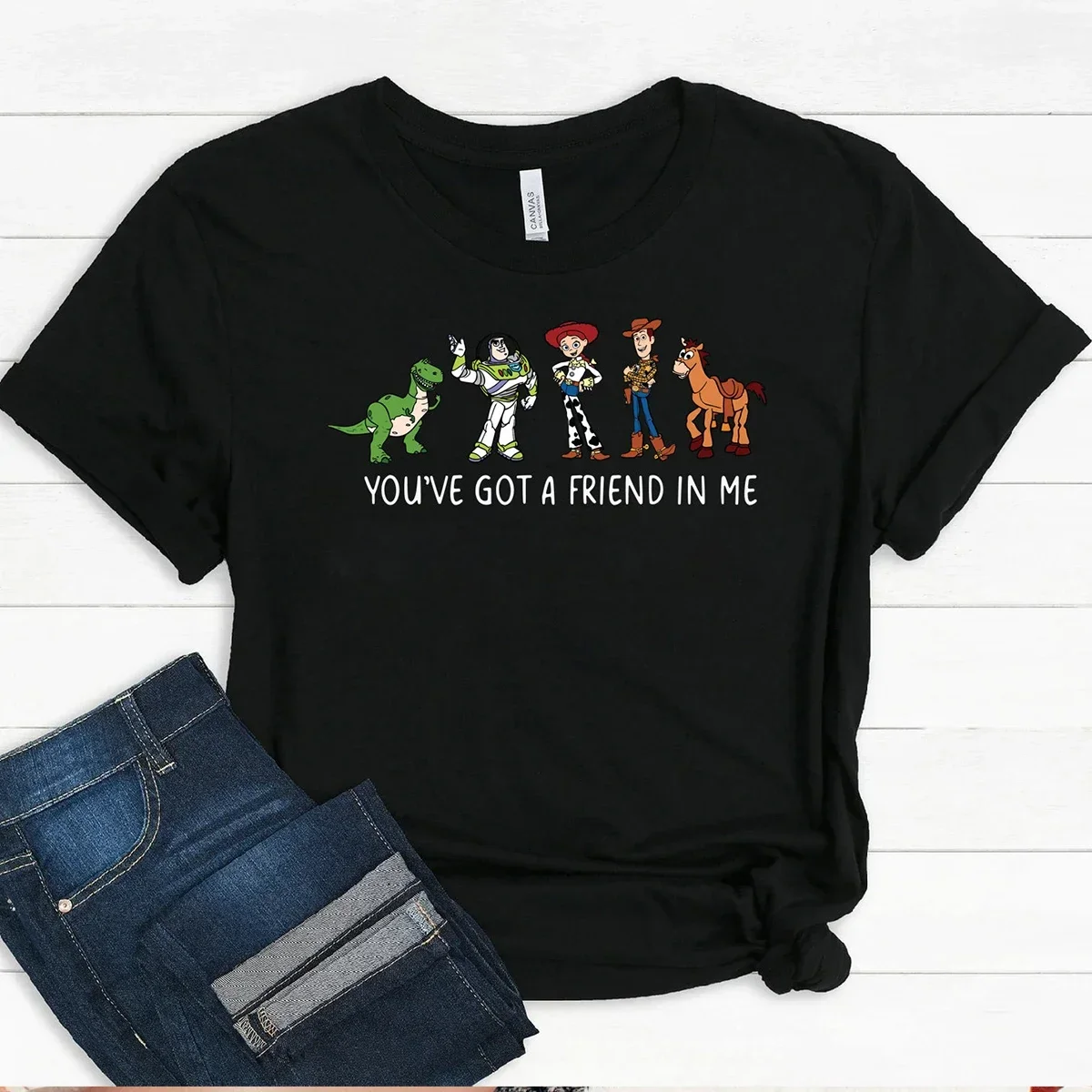 

You've Got A Friend In Me Toy Story Shirt Women Oversize Cotton Tee Streetwear Pattern Print T-Shirt Mom Gift Y2K Casual Top