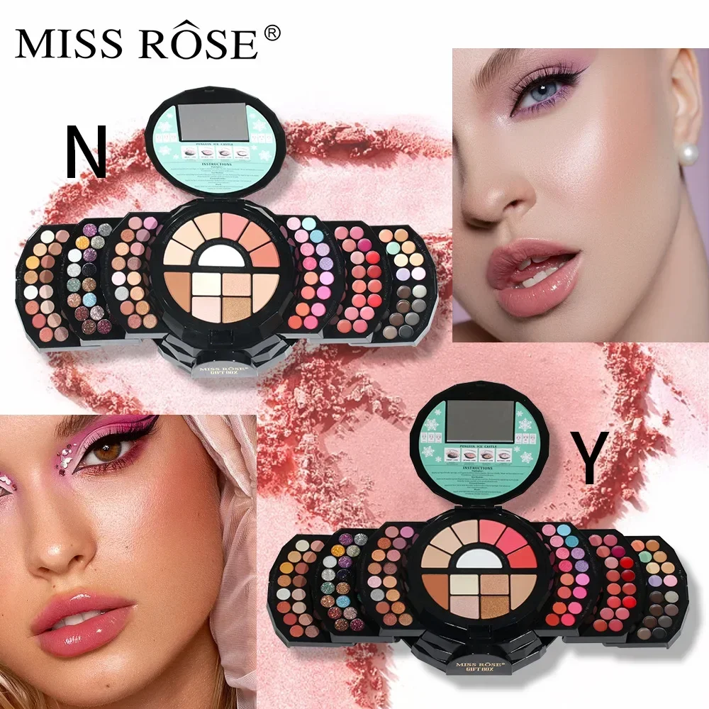 MISS ROSE Makeup Set Box Professional Full Kit 108 Color Eyeshadow Palette Powder Blush Brush Foundation Cosmetic Gift for Women