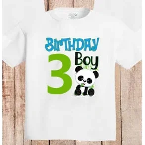 Panda Design Family Matching T Shirt Animal Print Funny Party Clothes Birthday Boy T-shirt Cute Family Outfits Set