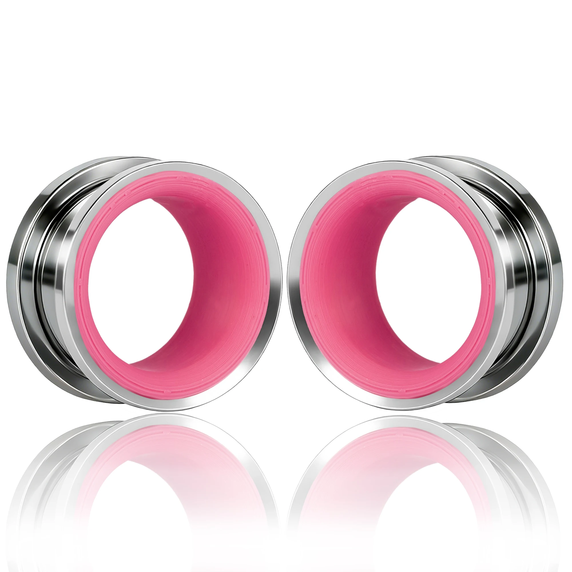 Stainless Steel Ear Tunnels, 2PCS Set
