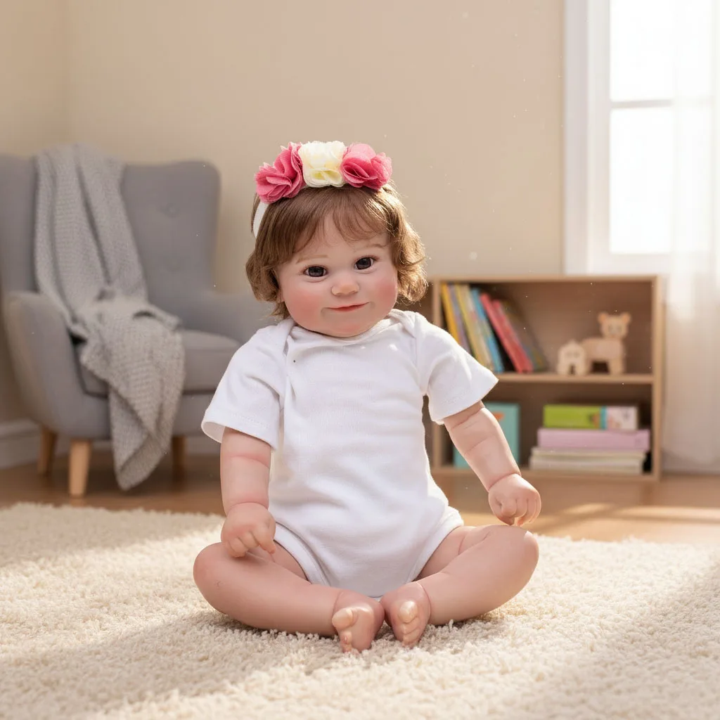 

Cloveray 20 inch Realistic Vinyl Doll Cute Simulation Reborn Baby Doll Vinyl Limb Cloth Body Doll Handmade Toy Kid Birthday Gift