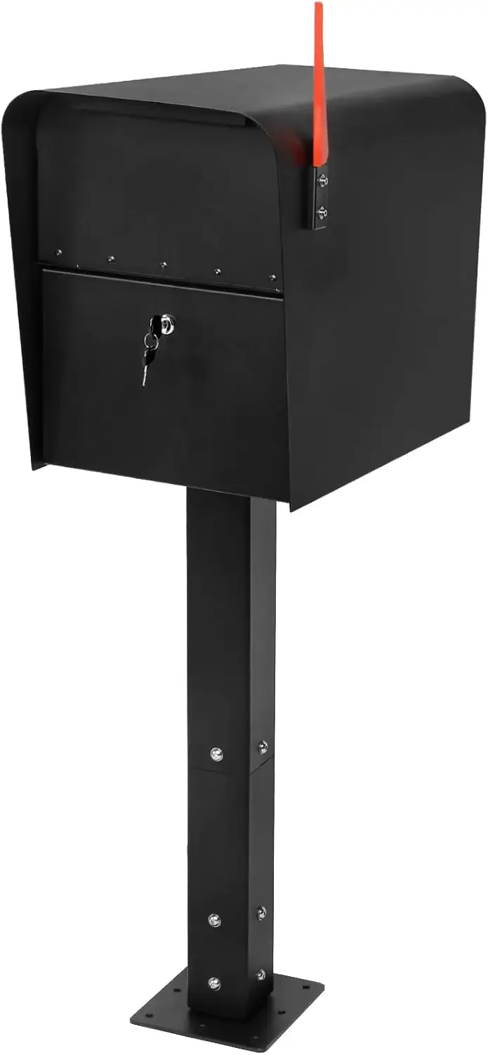 Extra Large Locking Mailbox with Post for Outside, Heavy Duty Base Plate Included, 21.6