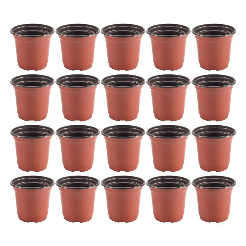 J1UL1N 200Pcs 4 Inch Plastic Flower Seedlings Nursery Supplies Planter Pot/Pots Containers Seed Starting Pots Planting Pots