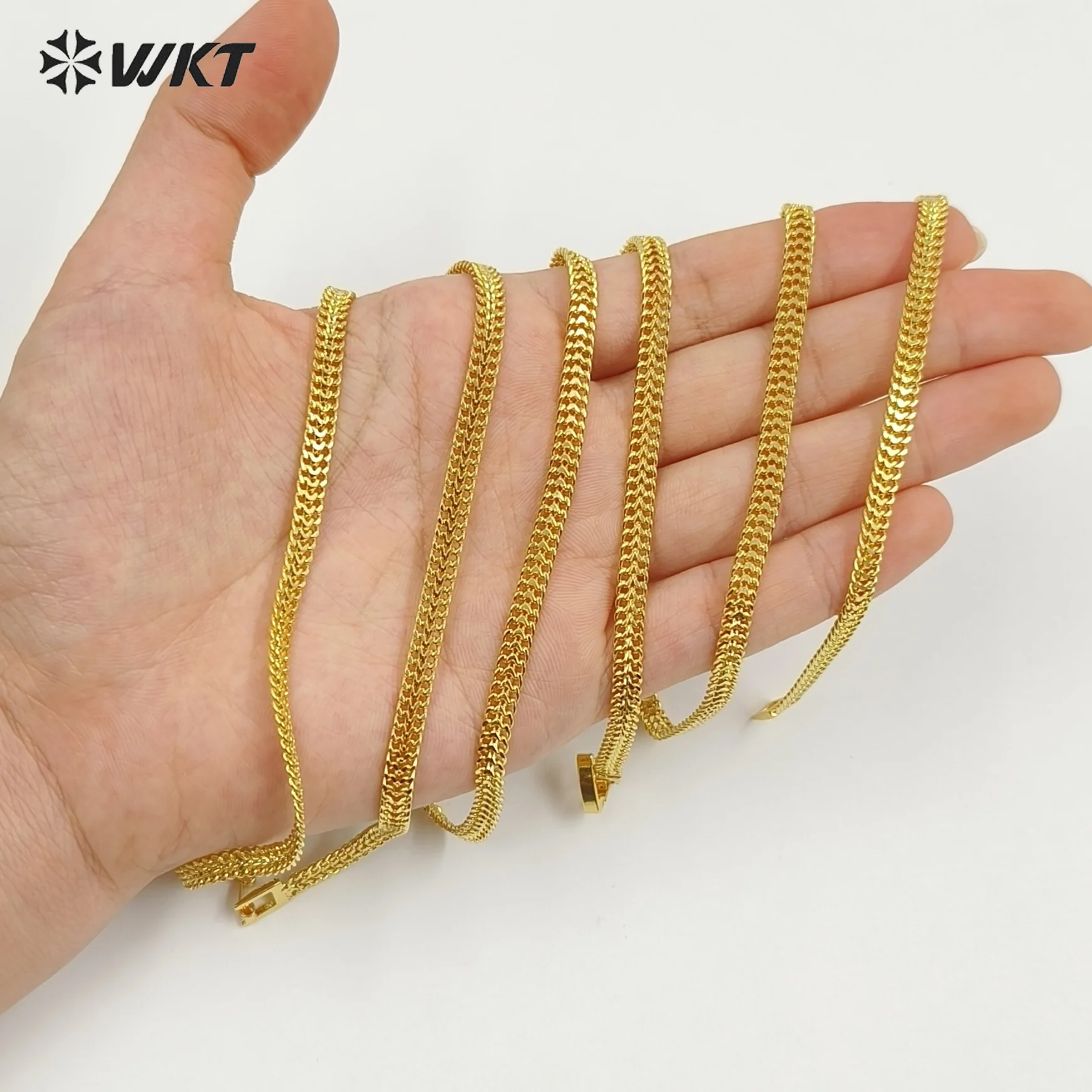 WT-JFN64 Factory Wholesale 18K Gold Electroplated On Yellow Brass Chain Necklace For Female Fashion Jewelry Pendant Matching