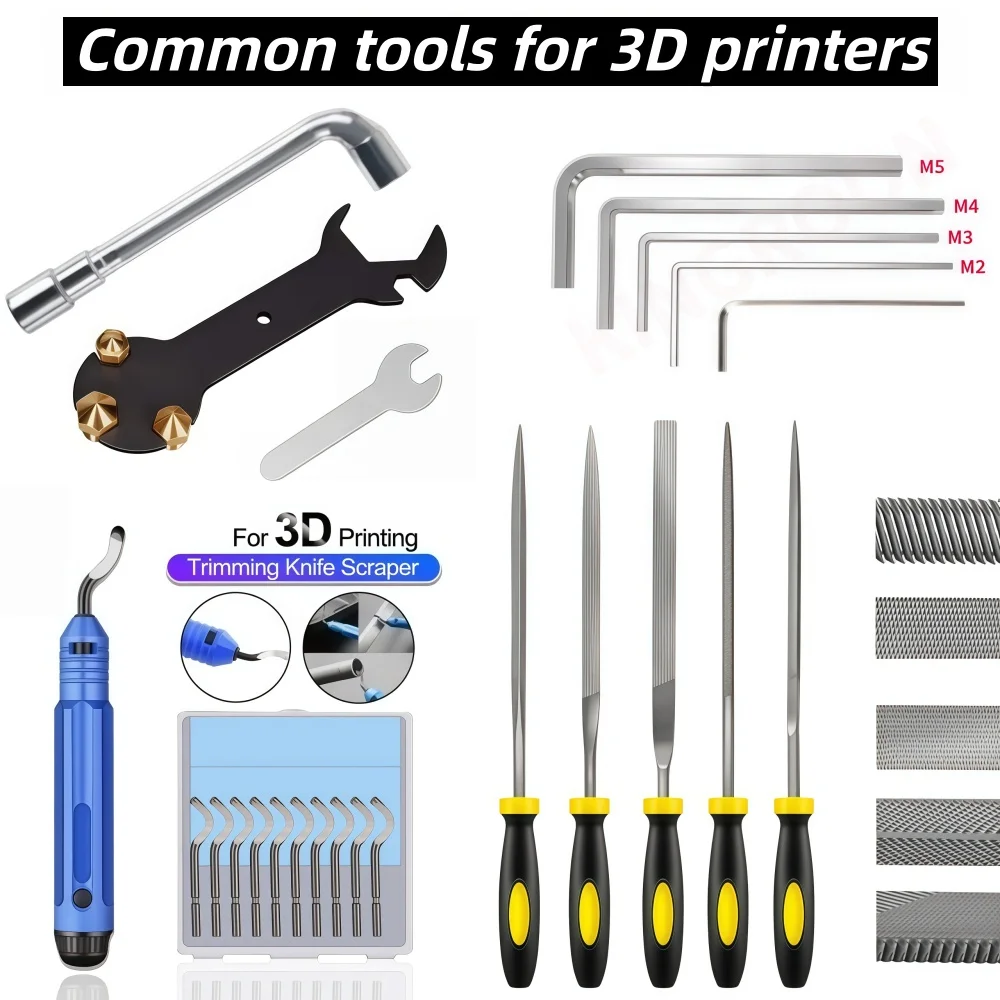 

3D Printer Tools Kit, 3D Printer Accessories Includes Various Sizes of Wrenches,File and trimming knife for All FDM/SLA Printer