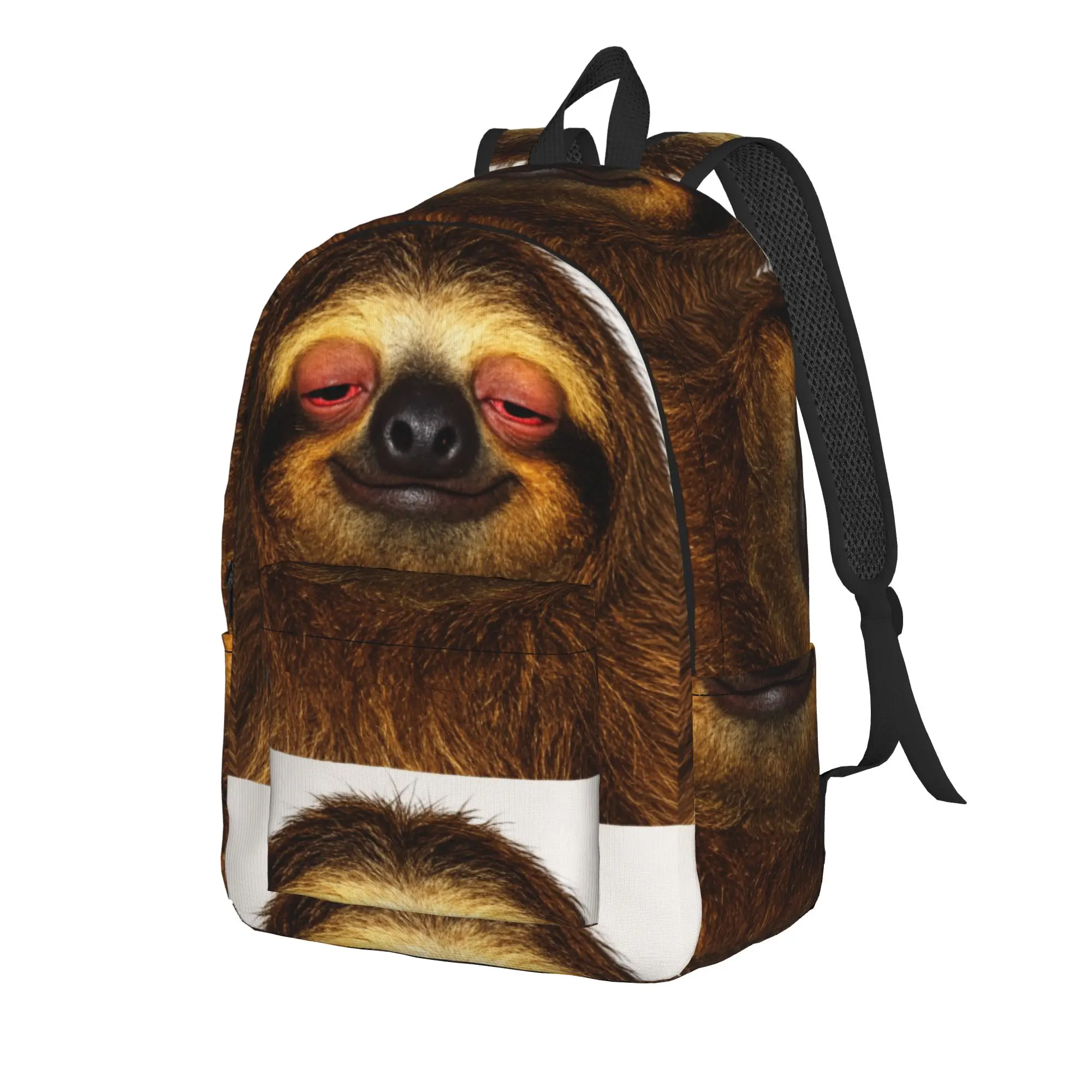 Sloth Happy Portrait Backpack  Workout Backpacks Women Leisure High School Bags Design Pattern Rucksack