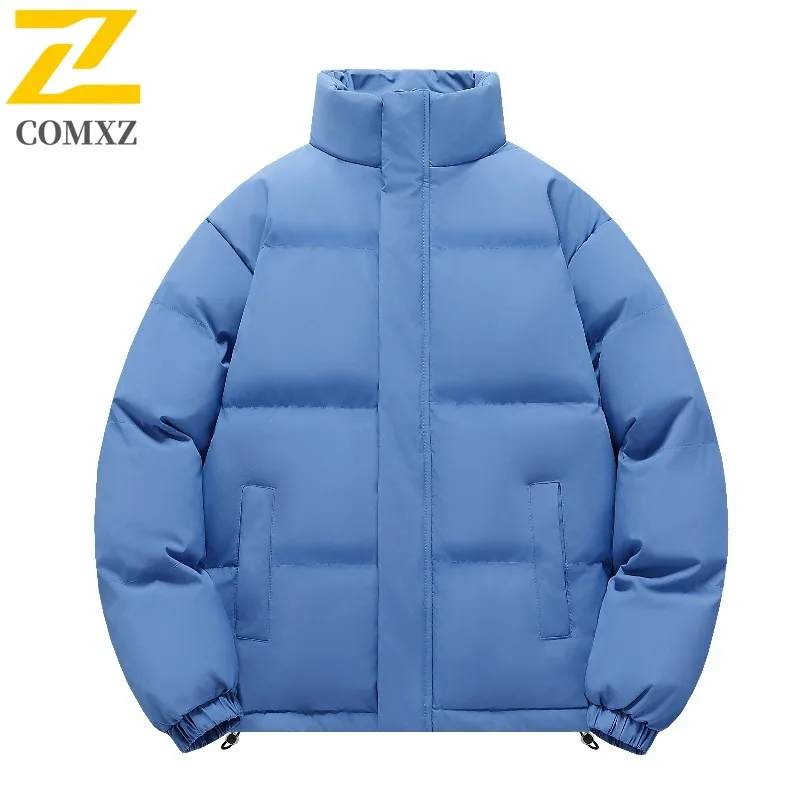 

COMXZ 2025 Men Padded Jacket Export Best Seller Loose Fit European Size Minimalist High Quality Basic Two Way Open Puffer Coat