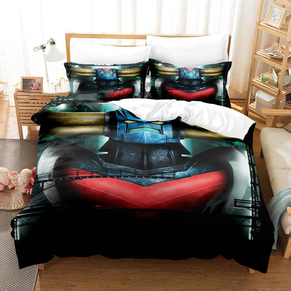 Set biancheria da letto Goldorak Copripiumino Grendizer stampato in 3D 3 pezzi Copripiumino doppio matrimoniale completo Queen King per bambini