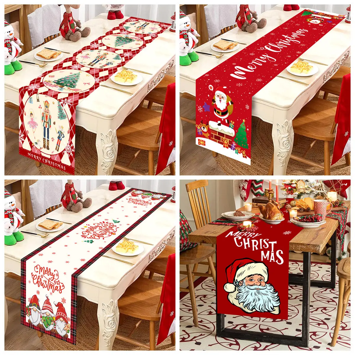Christmas Table Runner Merry Christmas Decor Xmas Table Cover For Home 2024 Christmas Party Supplies Xmas Party Supplies 2025