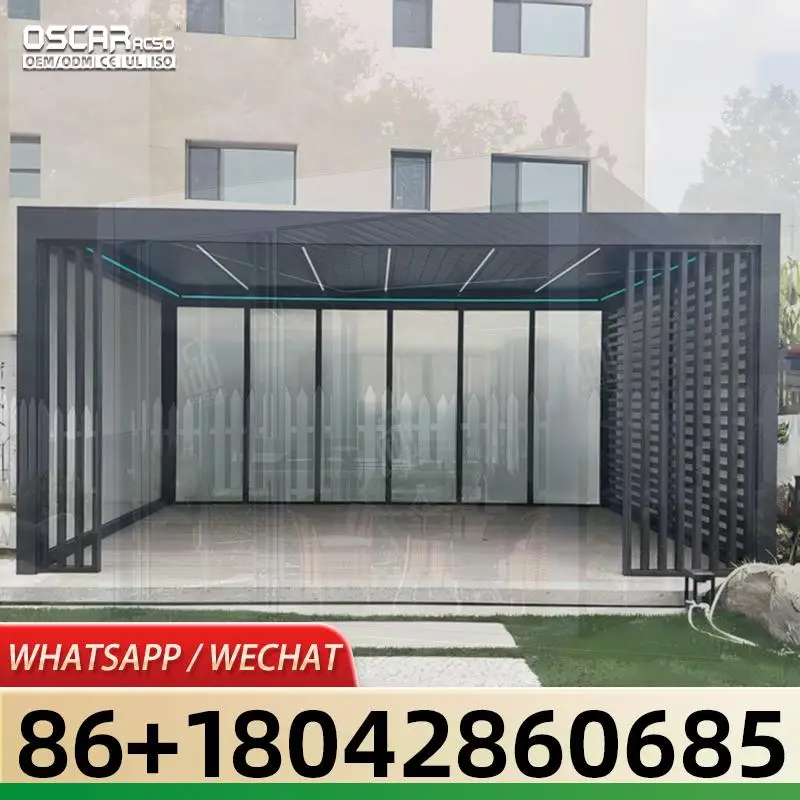 

3x3 3x4 4x4 6x4 m Modern Outdoor Bioclimatic Aluminum Louver Pergola for Garden Patio Backyard pergola