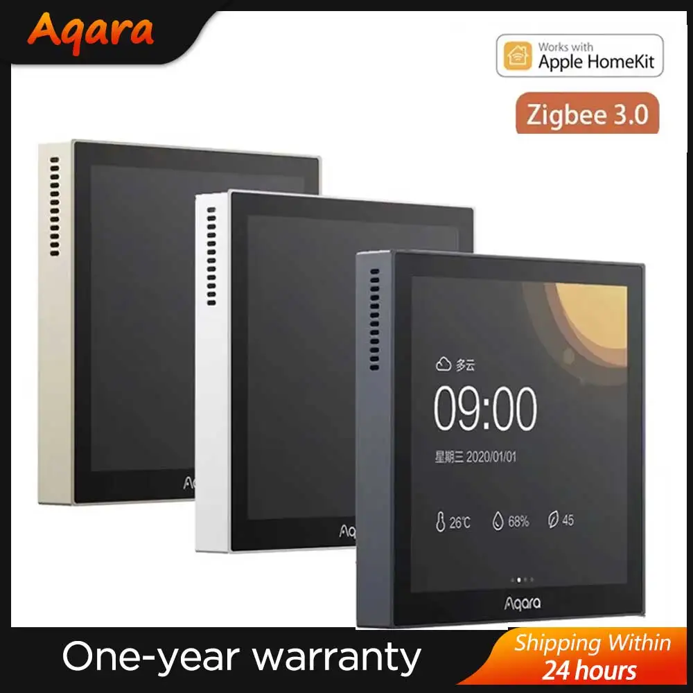 

Новый переключатель Aqara Smart Scene Panel S1 Zigbee 3.0 3,95-дюймовый сенсорный экран Приложение Siri Голосовое управление Работа HomeKit Приложение для умного дома