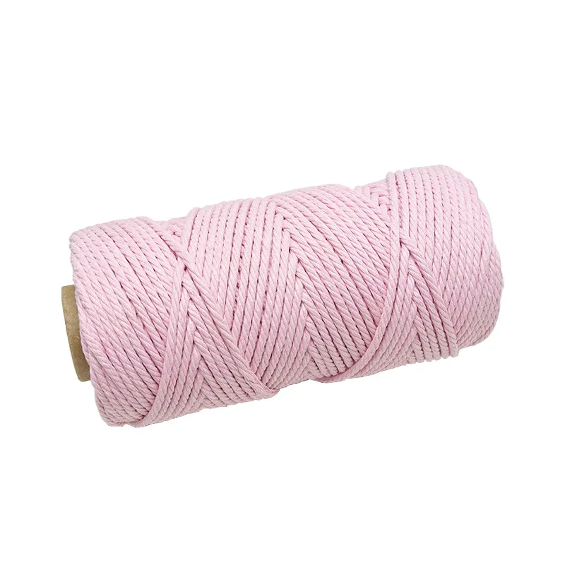 Ręcznie robiony wystrój w stylu Boho 4mm 100% kolorowy sznurek bawełniany RopeThread skręcony sznurek makrame DIY Home dekoracje ślubne dostaw 50