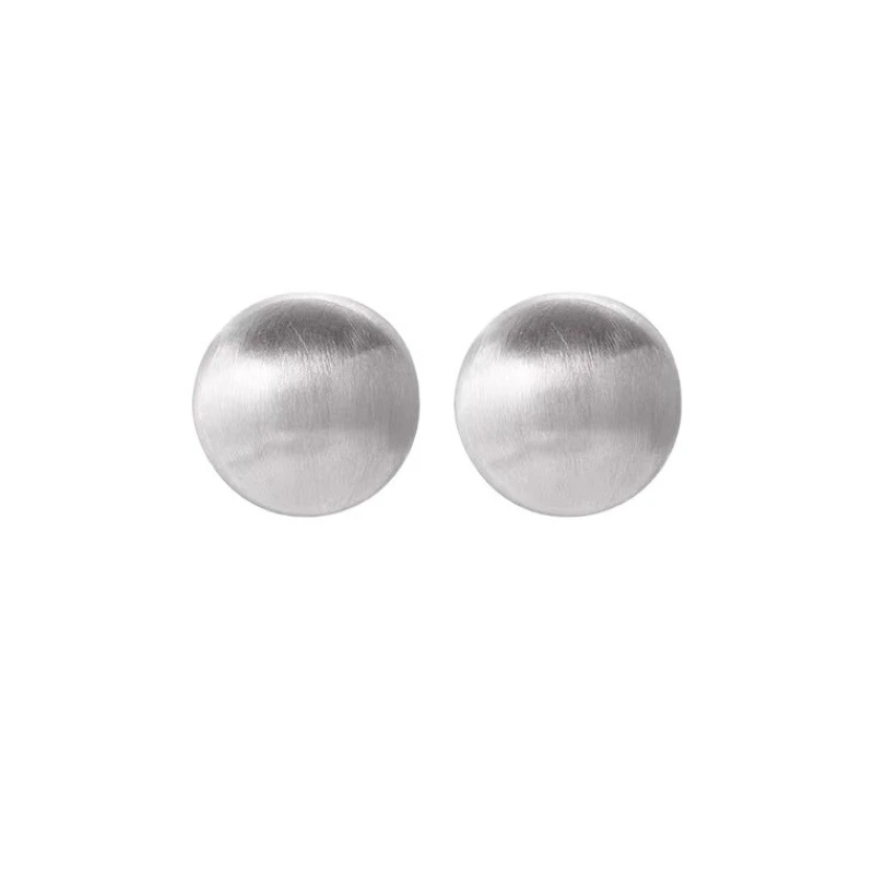 925 Silver Matte Finish Stud Earrings New Style Fashionable Unique Simple Sophisticated High End Ear Accessories for Women
