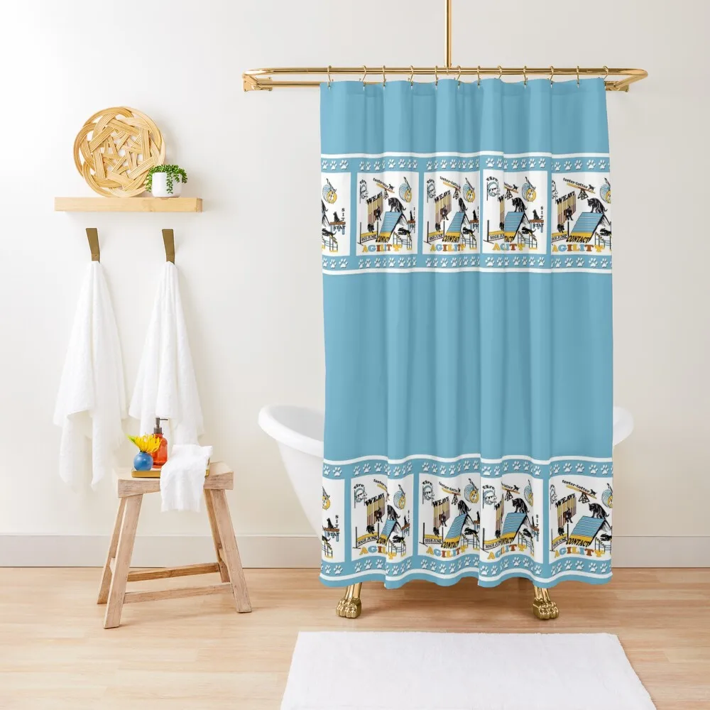 Agility has gone to the dogs Shower Curtain For The Bathroom Bathroom Decor Curtain