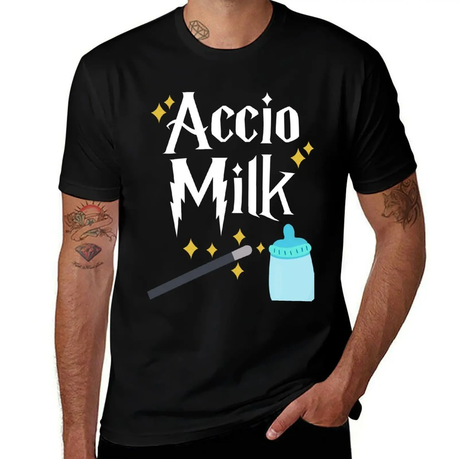 

Accio Milk baby casts a spell wizard funny magic saying T-Shirt Halloween Casual T-Shirt