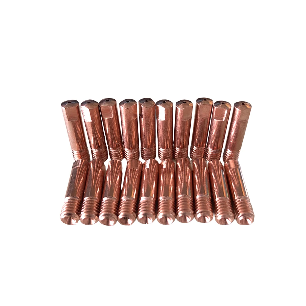 20Pcs 14AK 15AK Contact Tips Gas Nozzle M6*25mm Welding Torch Consumables Accessories 0.8/1.0/1.2mm