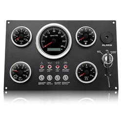 AD 5 Gauge Set with Instrument switch Panel With Key 0-4000 RPM For Marine Boat Car Truck Accessories Rocker Switch 7 Color LED