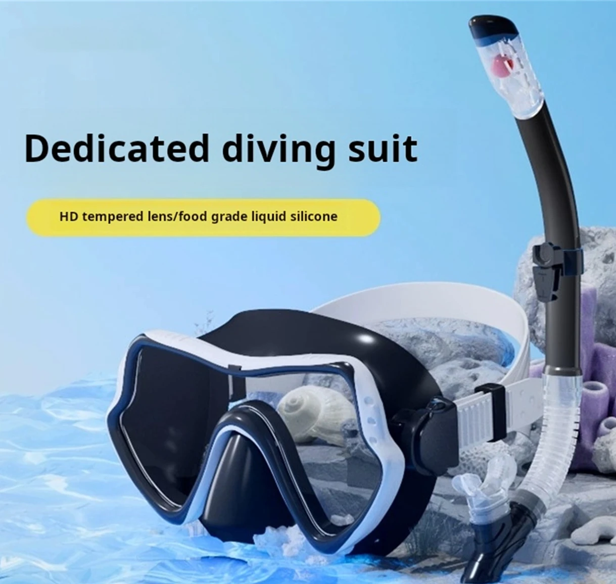 

2-х предметный набор для подводного плавания, очки для дайвинга/дыхательная трубка, силиконовая маска в большой оправе для мужчин и женщин, подводная охота, плавание