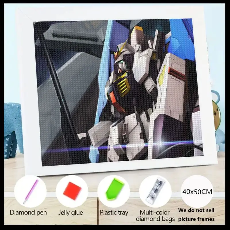 

1 шт., 5D полный дрель, набор для алмазной живописи, Epic Gundam Robot Mecha, тема аниме, сделай сам, художественное ремесло, большая 40x50 см, вышивка стразами f