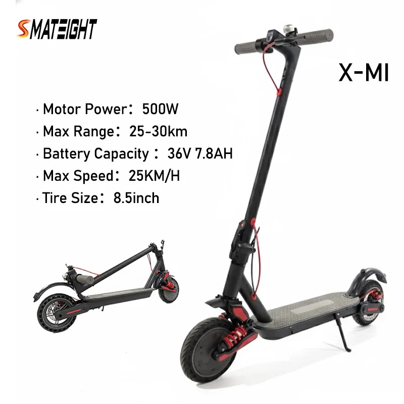 

2025 New X-MI Electric Scooter Adults 350W 3 Gears Electric Scooter with Dual Shock Absorption Light Weight Foldable E-scooter