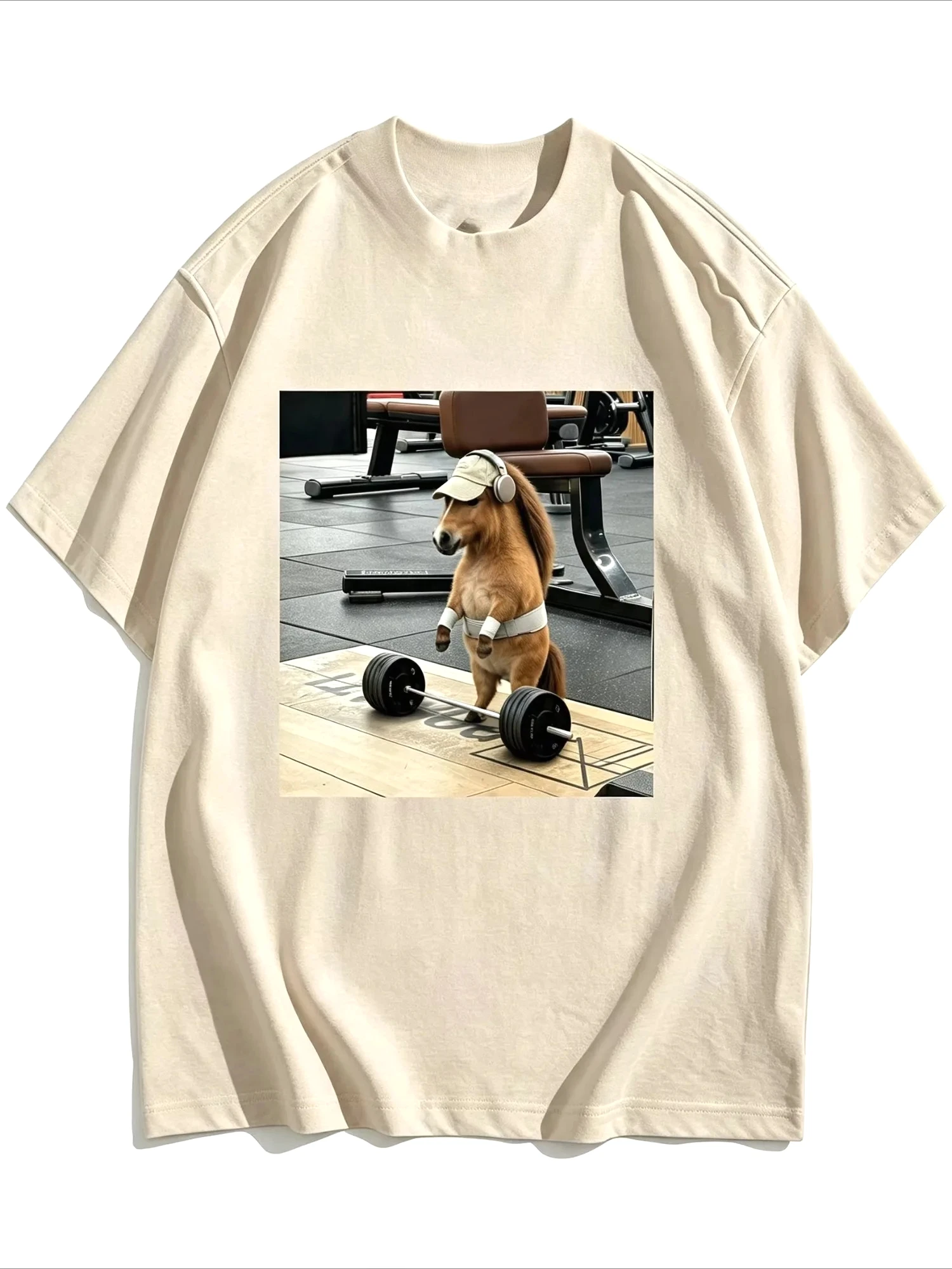 Damen-T-Shirt mit lustigem Mini-Pferd-Meme-Print, weich, atmungsaktiv, kurzärmelig, für den täglichen Gebrauch, lässige Oberteile für den Sommer. – Detail 6