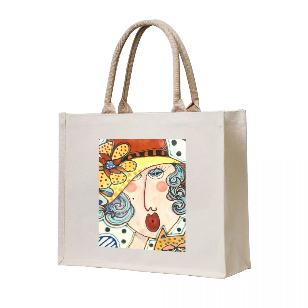 

Girl and her Cat Tote Bag sacs de shopping university shopper bag Women's handbag custom tote bag